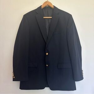 Lauren Ralph Lauren Men's Suit Jacket Sports Coat BlazerNavy Blue 42L 70% Wool